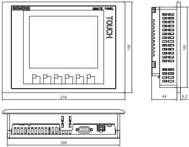 SIEMENS+6AV6 647-0AC11-3AX0型精简面板+安装方式1
